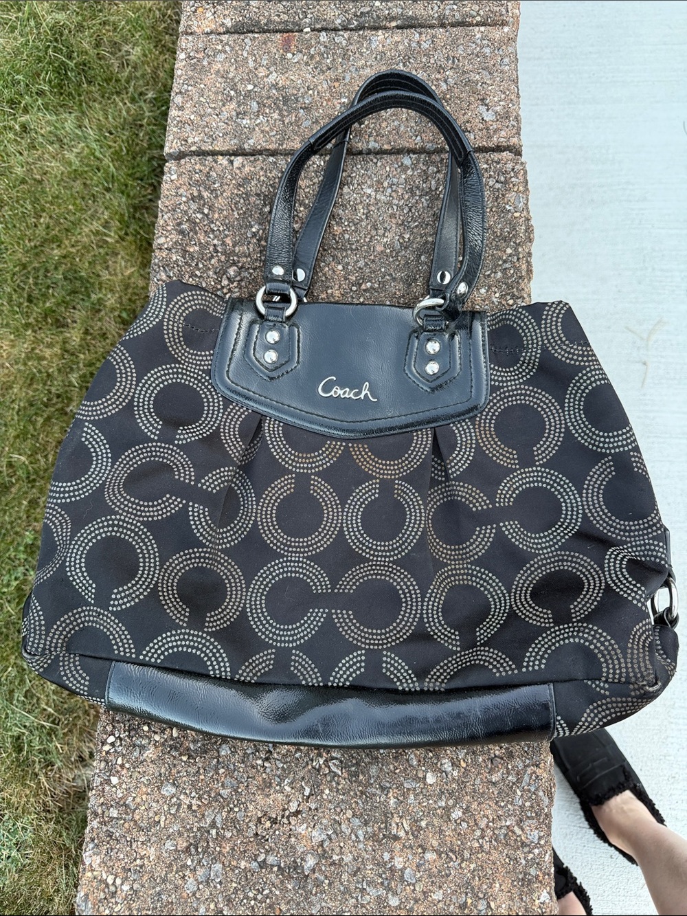 Coach Ashley Dotted Op Art carryall shoulder bag